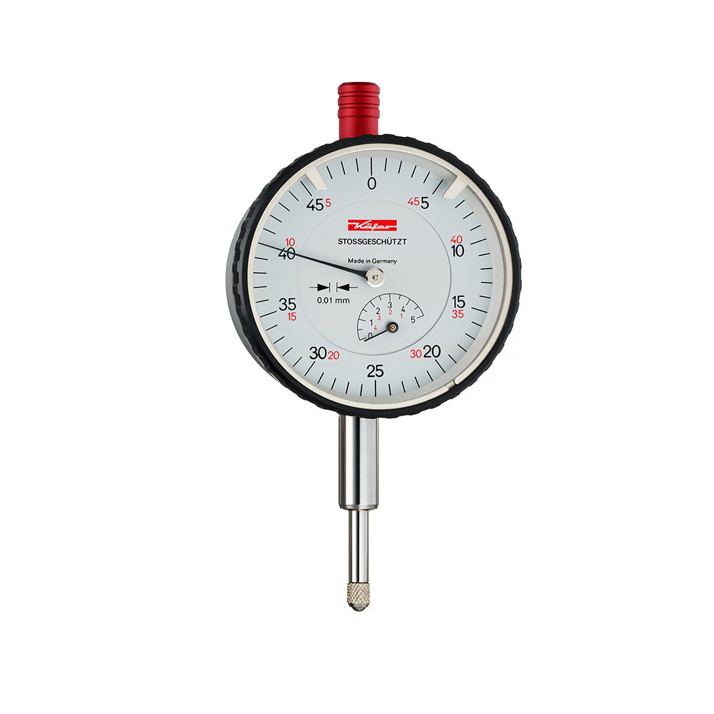 Kafer M 3 S Dial Indicator Shock Proof, Graduation 0.01mm, Range 5mm, Scale 0-50, Bezel Diameter 58mm