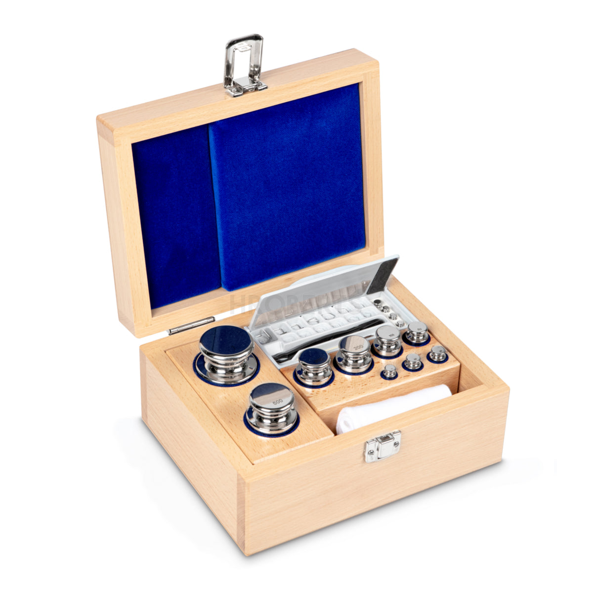 Kern 304-06 Weight set, E1, 1 g - 1 kg, Knob, stainless steel polished, in wooden case