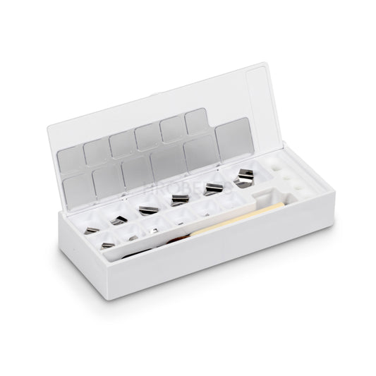 Kern 318-22 Set of milligram weights, E2, 1 mg - 500 mg, Platelet, stainless steel polished, in plastic case