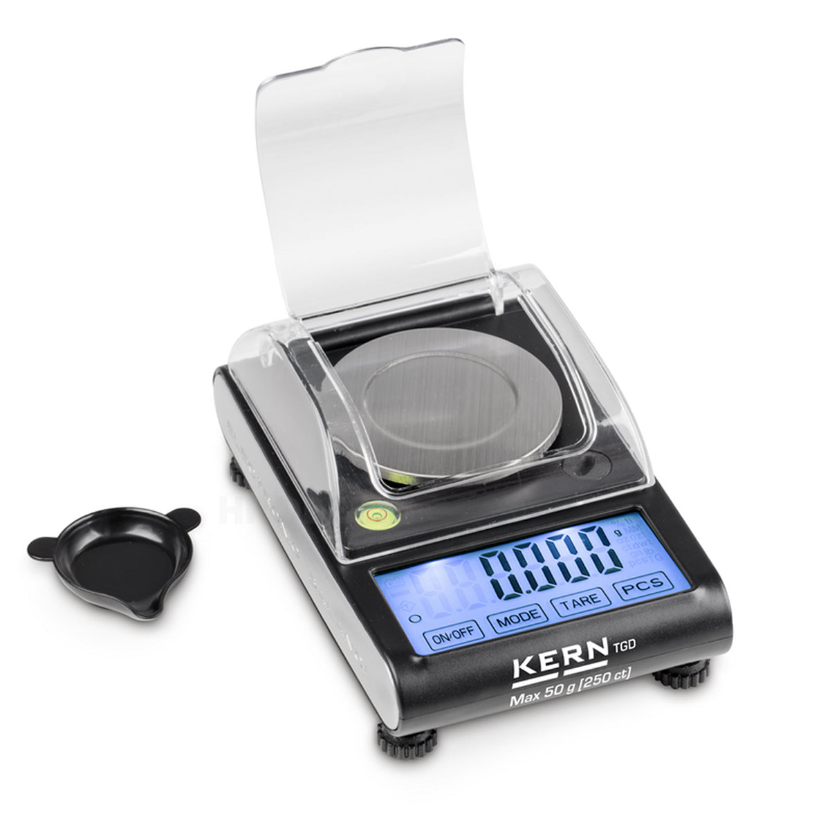 Kern TGD 50-3C Precision Scales for jewellery and precious stones, Max Weighing Capacity 50g / 250 Carat, Resolution 0.001g / 0.005 Carat