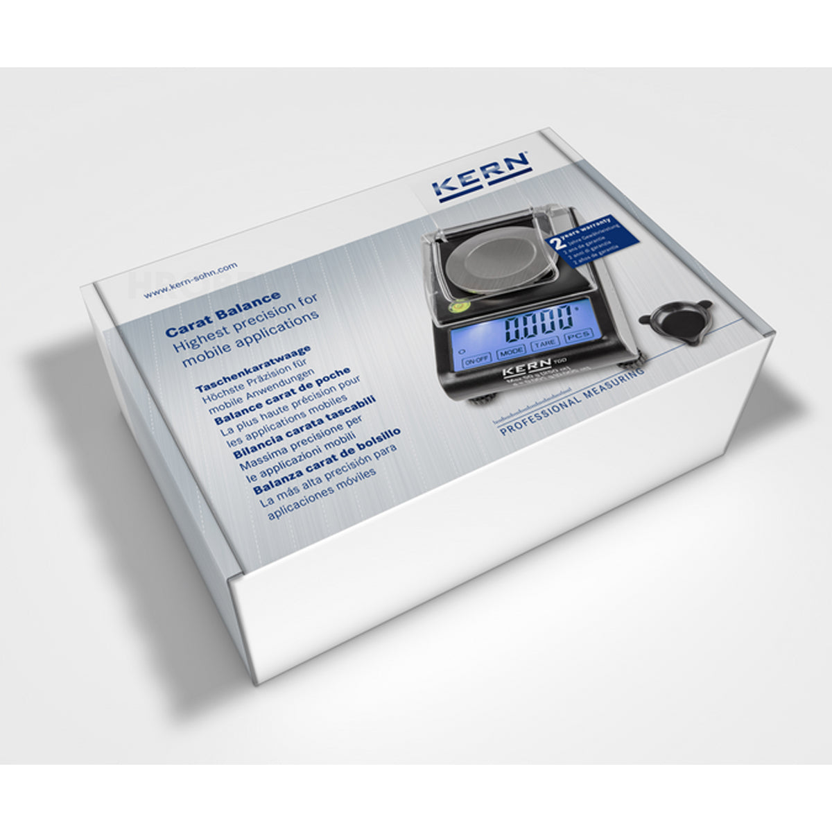 Kern TGD 50-3C Precision Scales for jewellery and precious stones, Max Weighing Capacity 50g / 250 Carat, Resolution 0.001g / 0.005 Carat