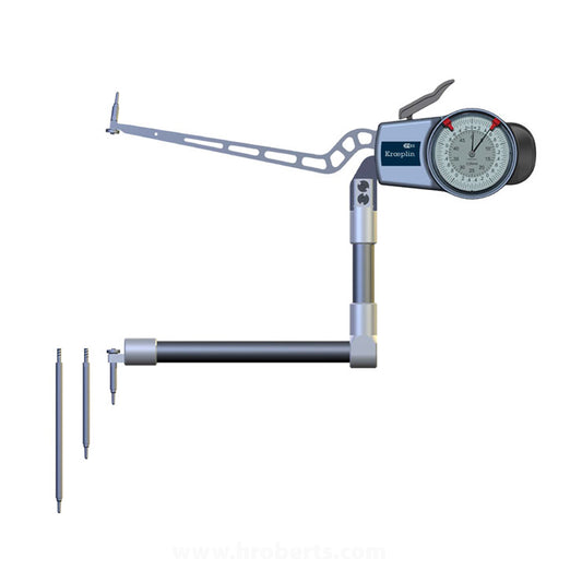 Kroeplin H4M180 Internal Caliper Gauge, Range 180-310mm, Graduation 0.05mm, Measuring Depth 170mm, Measuring Contact Ball 2mm Diameter, IP65 Protection