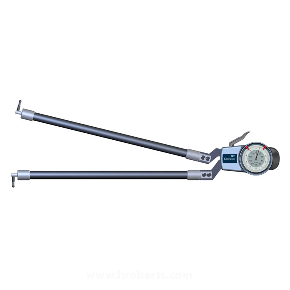Kroeplin H870 Internal Caliper Gauge, Range 70-170mm, Graduation 0.1mm, Measuring Depth 395mm, Measuring Contact Ball 5mm Diameter, IP65 Protection