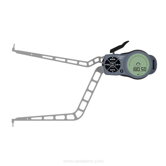 Kroeplin L4130 Digital Internal Caliper Gauge, Range 130-180mm, Resolution 0.001, 0.002, 0.005, 0.01, 0.02, 0.05mm, Measuring Depth 192mm, Measuring Contact Ball 2mm Diameter, IP67 Protection, Metric / Imperial Switchable