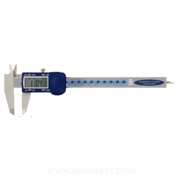 Moore & Wright MW110-15DPC Polycarbonate Digital Caliper, Range 0-150mm / 0-6", Resolution 0.01mm / 0.0005"