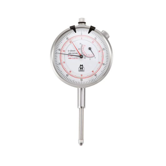 Moore & Wright MW401-05 Dial Indicator, Graduation 0.01mm, Range 25mm, Scale 0-100 / 0-100, Bezel Diameter 58mm