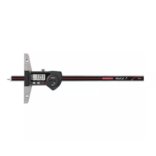 Mahr 4126652 MarCal 30 EWR Digital Vernier Depth Gauge, Range 0-200mm / 0-8", Resolution  0.01mm / 0.0005", Base 100mm with Data Output