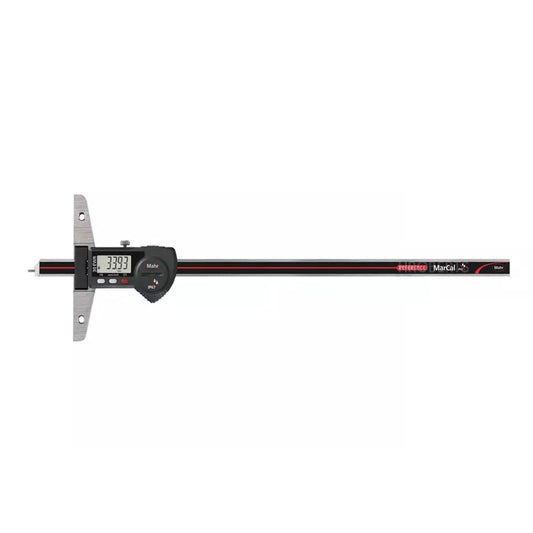 Mahr 4126653 MarCal 30 EWR Digital Vernier Depth Gauge, Range 0-300mm / 0-12", Resolution  0.01mm / 0.0005", Base 100mm with Data Output