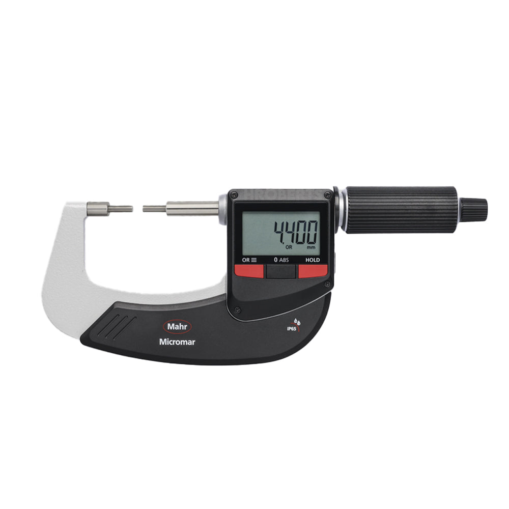 Mahr 4157032 Micromar 40 EWR-B Digital Spline Micrometer, IP65, Range 0-25mm / 0-1", Graduation 0.001mm / 0.00005", With Data Output