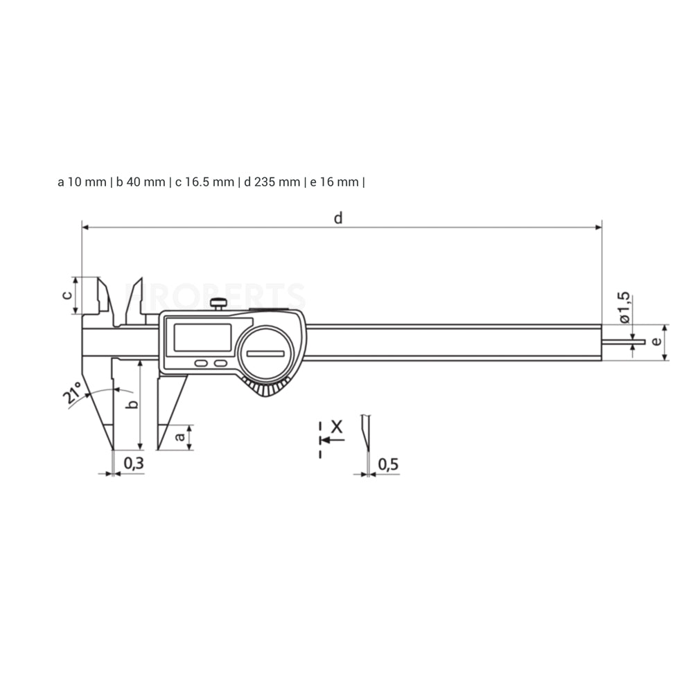 Mahr 4103075 16 EWR-S IP67 Digital Point Caliper with Data Output 0-150mm/6"