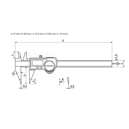 Mahr 4103075 16 EWR-S IP67 Digital Point Caliper with Data Output 0-150mm/6"