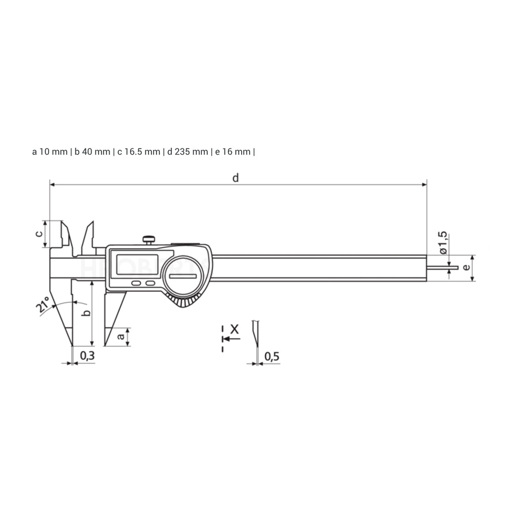 Mahr 4103375 16 EWRi-S IP67 Digital Point Caliper with Intergrated Data Output 0-150mm/6"