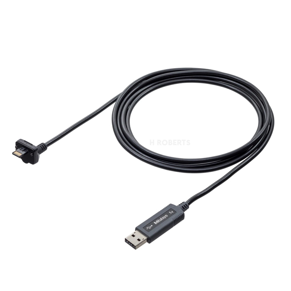 Mitutoyo 06AGQ001A USB Input Tool Direct Cable with Data Pushbutton e.g. for QuantMike Micrometer, Length 2 Meter