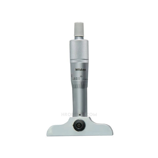 Mitutoyo 128-105 Depth Micrometer, Range 0-1", Graaduation 0.001", Base 2.5 x 0.63"