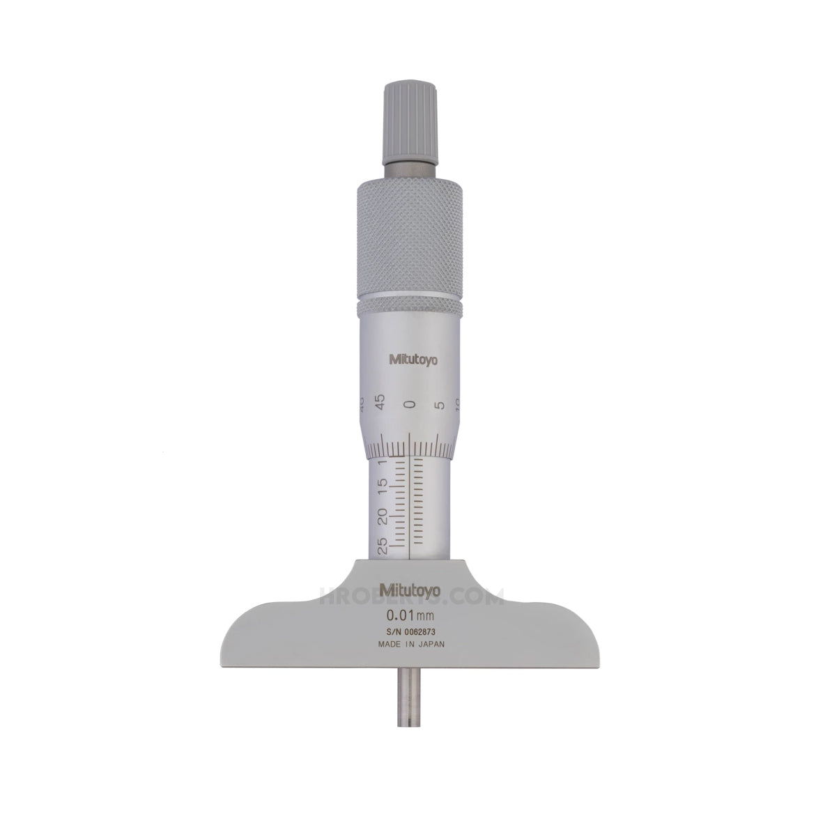 Mitutoyo 128-106 Depth Micrometer, Range 0-1", Graaduation 0.001", Base 4 x 0.63"