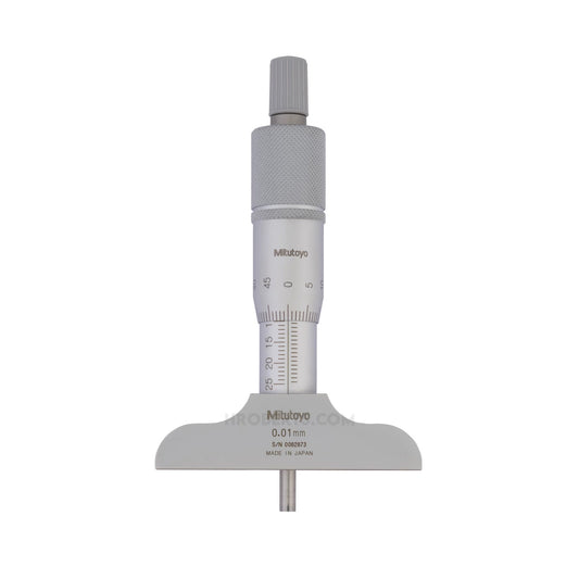 Mitutoyo 128-106 Depth Micrometer, Range 0-1", Graaduation 0.001", Base 4 x 0.63"