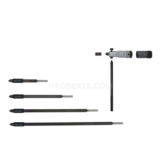 Mitutoyo 141-212 Interchangeable Rod Inside Micrometer, Range 50-300mm, Graduation 0.01mm