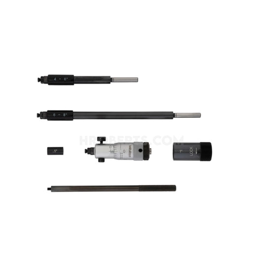 Mitutoyo 141-214 Interchangeable Rod Inside Micrometer, Range 2-8", Graduation 0.001"