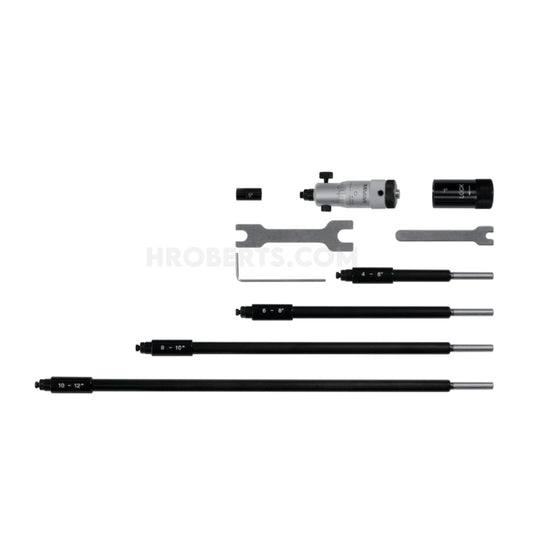 Mitutoyo 141-233 Interchangeable Rod Inside Micrometer, Range 2-12", Graduation 0.001"