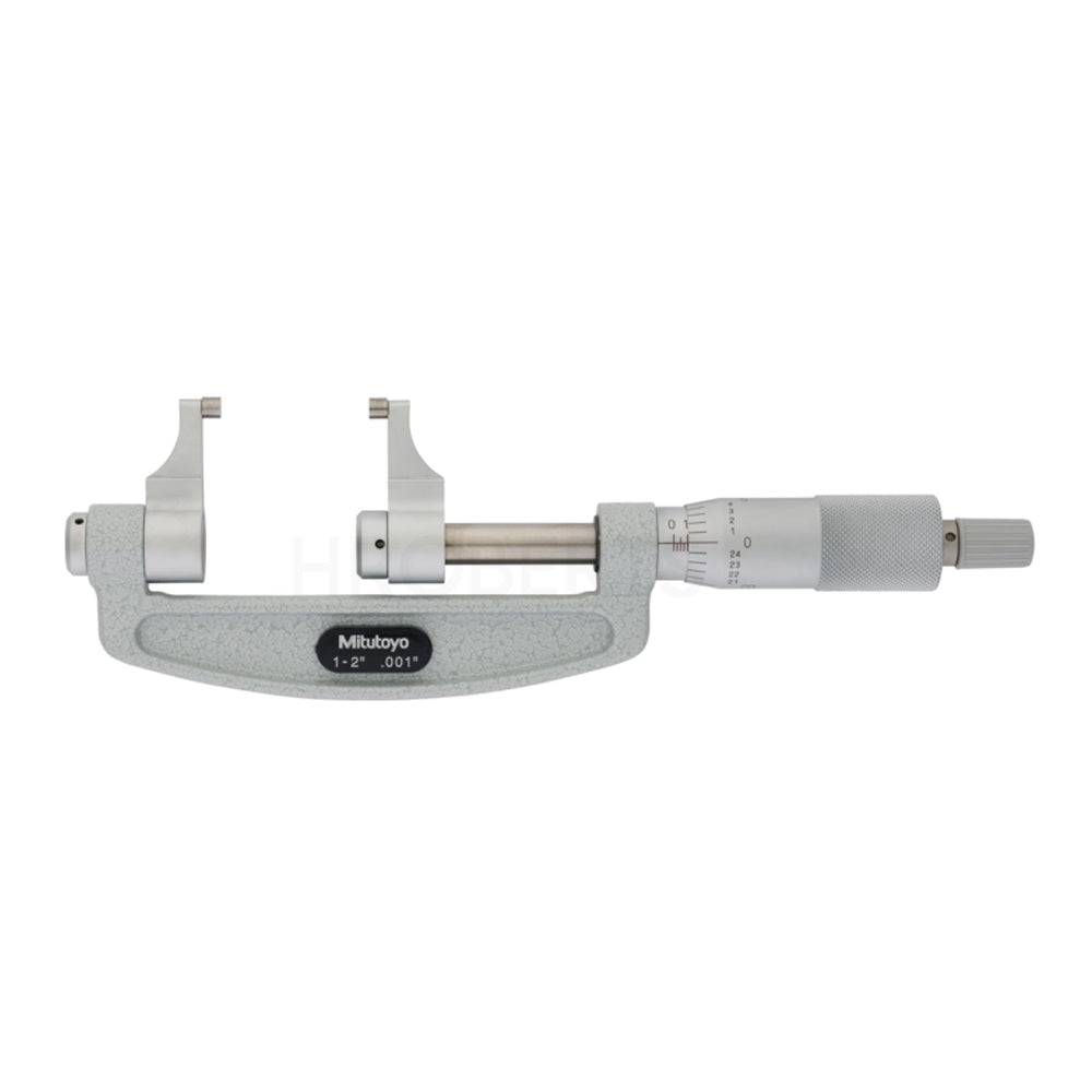 Mitutoyo 143-122 Caliper Jaw Type Micrometer, Range 1-2", Graduation 0.001"