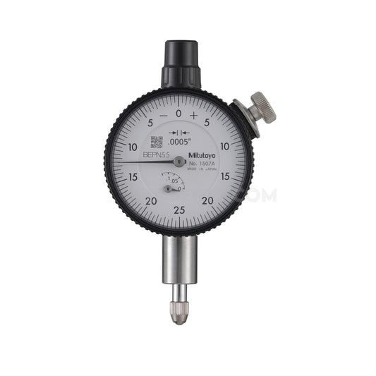 Mitutoyo 1507A Dial Indicator, Graduation 0.0005", Range 0.125", Scale 0-25-0, Bezel Diameter 1.57"