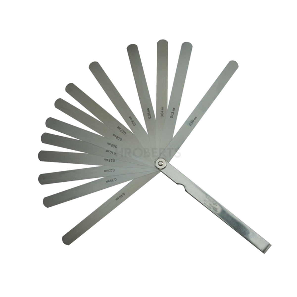 Mitutoyo 184-302S Feeler Gauge Set, Range 0,03-0,5mm, 13 Leaves, 150mm Blade
