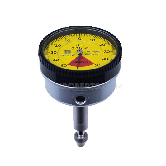 Mitutoyo 1960A Back Plunger Dial Indicator, Graduation 0.01mm, Range 1mm, Scale 50-0-50, Bezel Diameter 40mm