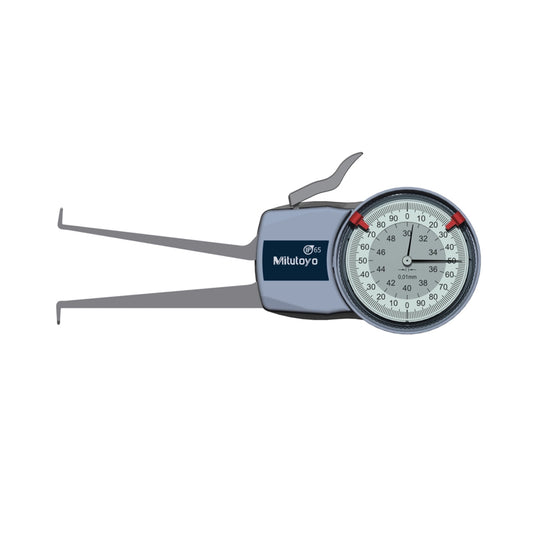 Mitutoyo 209-304 Inside Dial Caliper Gauge, Range 30-50mm, Graduation 0.01mm