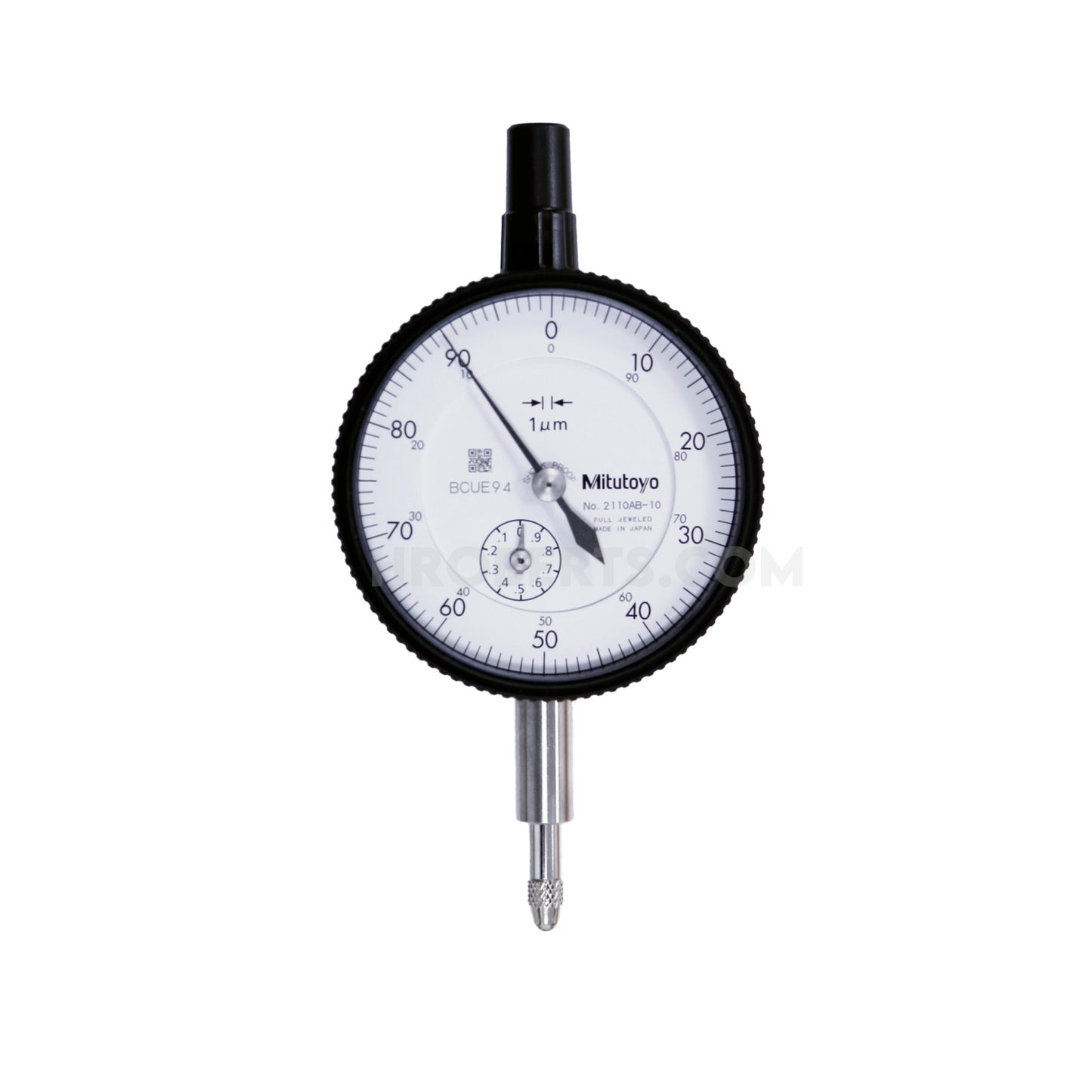 Mitutoyo 2110A-10 Dial Indicator, Graduation 0.001mm, Range 1mm, Scale 0-100-0, Bezel Diameter 57mm
