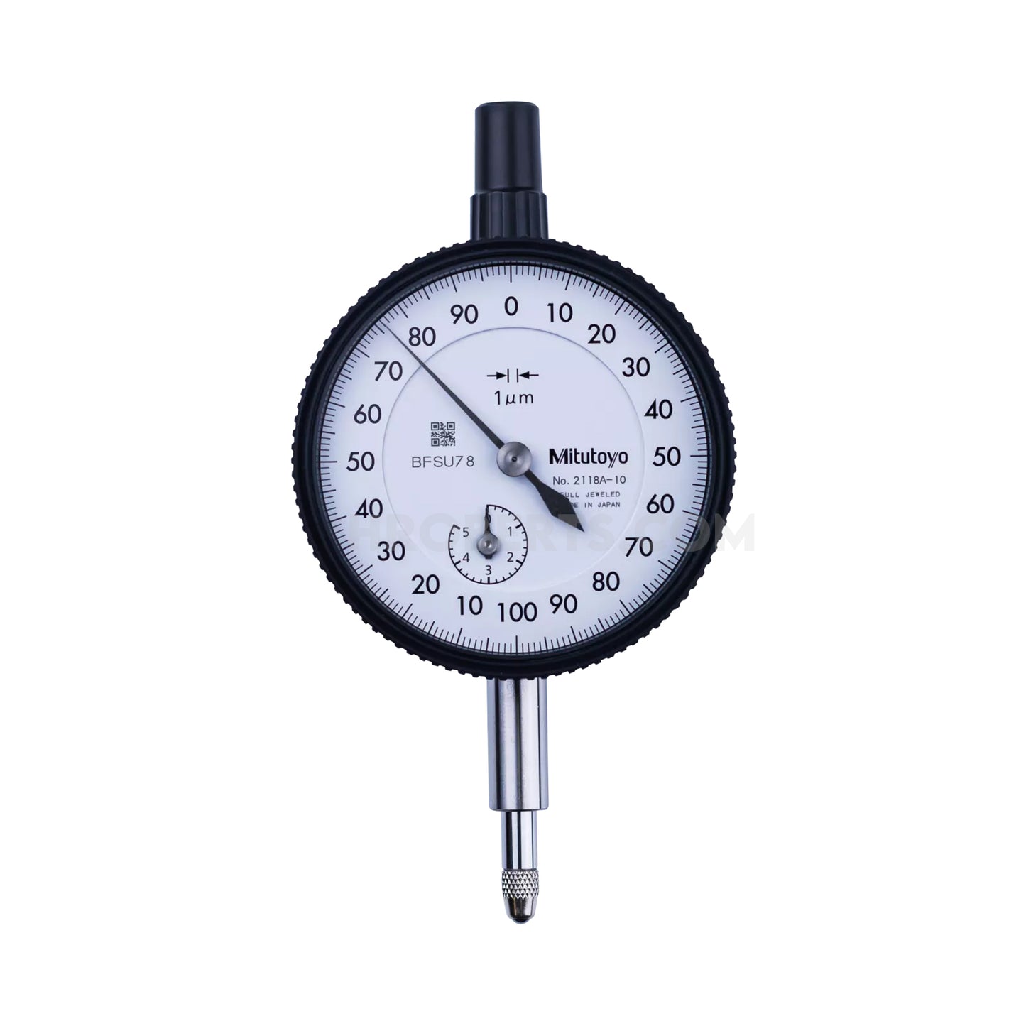 Mitutoyo 2118A-10 Dial Indicator, Graduation 0.001mm, Range 5mm, Scale 0-100-0, Bezel Diameter 57mm