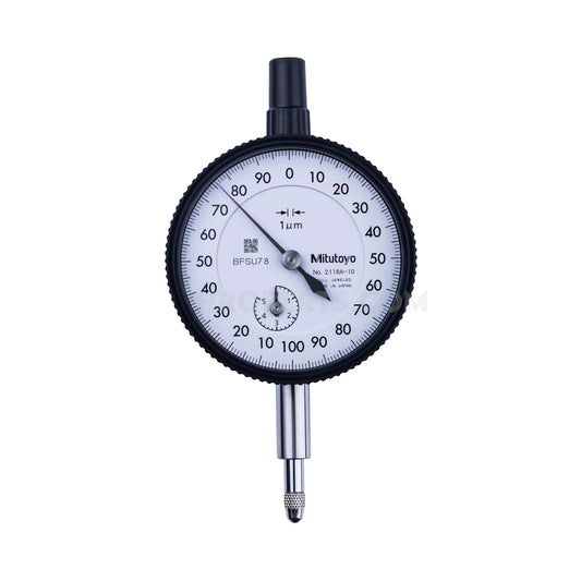 Mitutoyo 2118A-10 Dial Indicator, Graduation 0.001mm, Range 5mm, Scale 0-100-0, Bezel Diameter 57mm