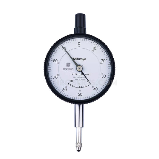 Mitutoyo 2310A-10 Dial Indicator, Graduation 0.01mm, Range 10mm, Scale 0-100, Bezel Diameter 57mm