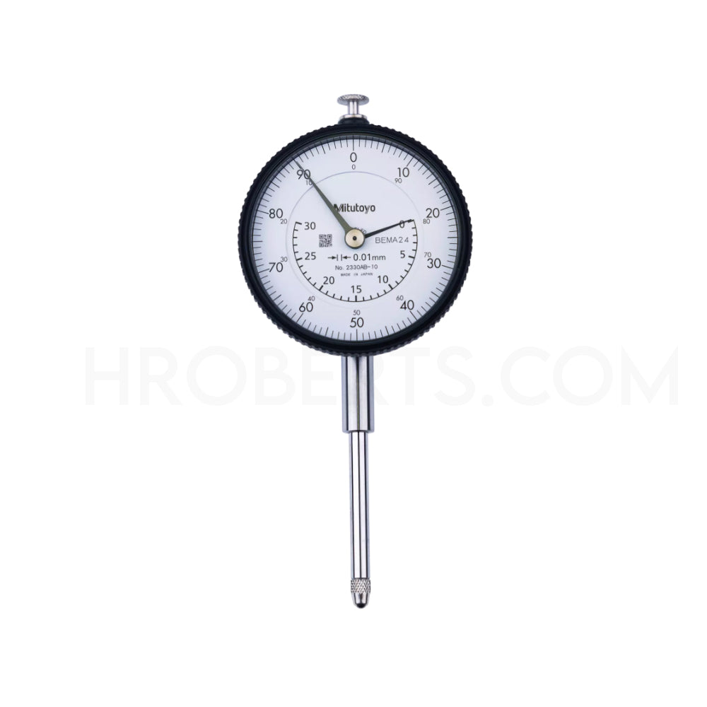 Mitutoyo 2330A-10 Dial Indicator, Graduation 0.01mm, Range 30mm, Scale 0-100, Bezel Diameter 57mm