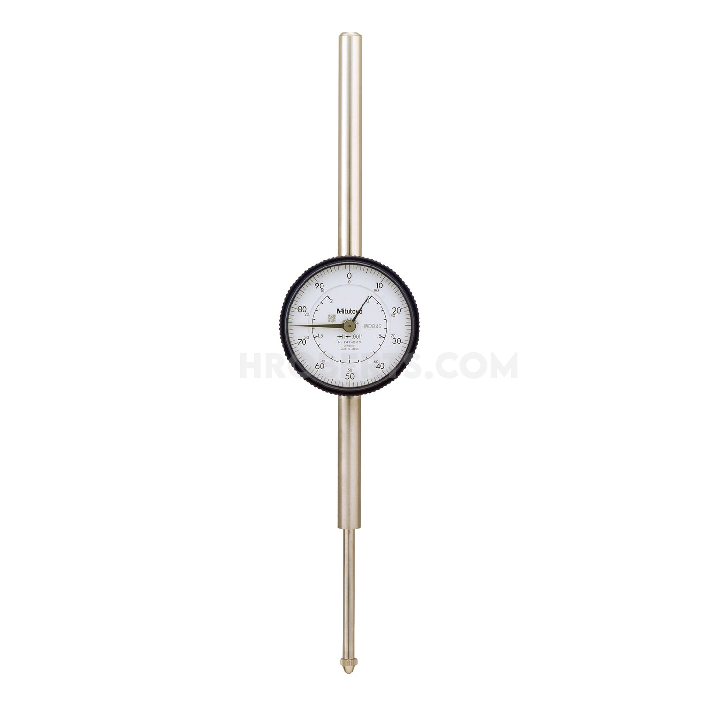 Mitutoyo 2424A-19 Dial Indicator, Graduation 0.001", Range 2.0", Scale 0-100, Bezel Diameter 2.24"