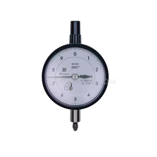 Mitutoyo 2802A-10 Dial Indicator, Graduation 0.0001", Range 0.025", Scale 0-10, Bezel Diameter 2.24"