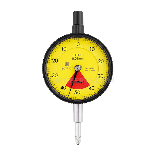 Mitutoyo 2929A-62 Dial Indicator, One Revolution, Graduation 0.01mm, Range 0.8mm, Scale 40-0-40, Bezel Diameter 57mm