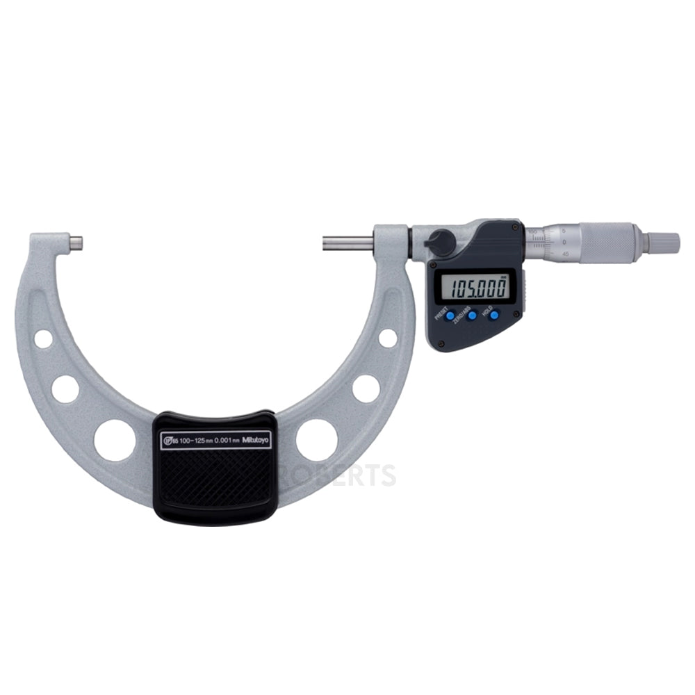 Mitutoyo 293-250-30 Digimatic Digital Micrometer (Metric Only), Range 100-125mm, Resolution 0.001mm, IP65, with SPC Data Output