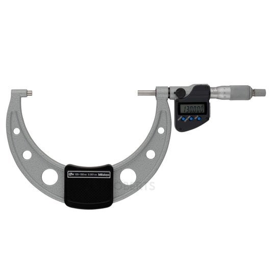 Mitutoyo 293-251-30 Digimatic Digital Micrometer (Metric Only), Range 125-150mm, Resolution 0.001mm, IP65, with SPC Data Output