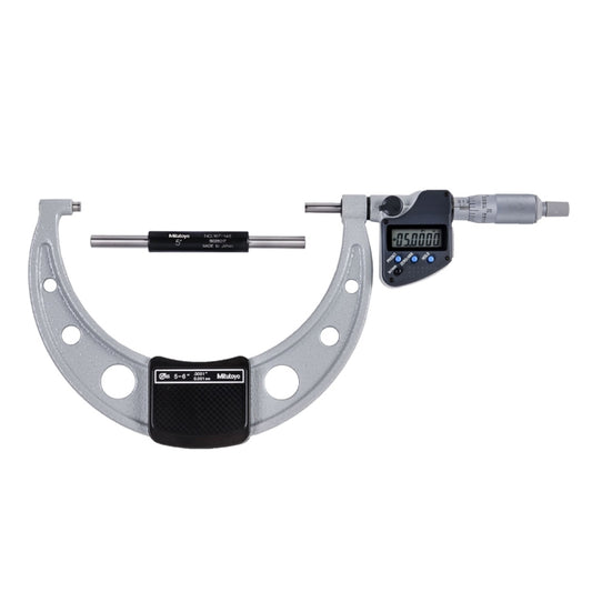 Mitutoyo 293-351-30 Digimatic Digital Micrometer, Range 5-6" /  127-152.4mm, Resolution 0.0001" / 0.001mm, IP65, with SPC Data Output