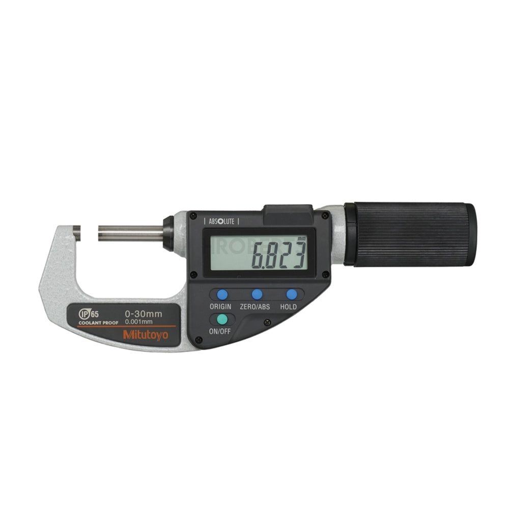 Mitutoyo 293-666-20 Digimatic Absolute Digital Micrometer (Metric Only), Range 0-30mm, Resolution 0.001mm, IP65, with SPC Data Output
