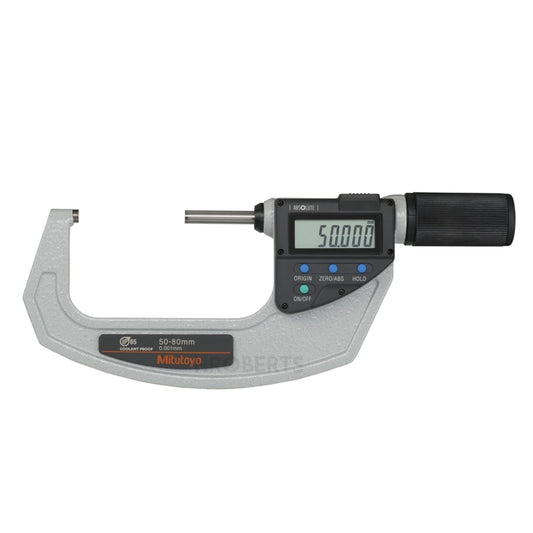 Mitutoyo 293-668-20 Digimatic Absolute Digital Micrometer (Metric Only), Range 50-80mm, Resolution 0.001mm, IP65, with SPC Data Output