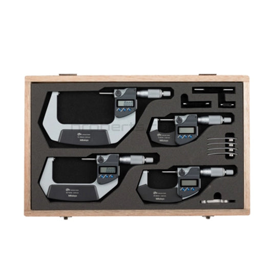 Mitutoyo 293-963-30 Digital Micrometer Set, Range 0-100mm, Graduation 0.001mm c/w Setting Standards