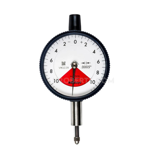 Mitutoyo 2976AB Dial Indicator, One Revolution, Graduation 0.0005", Range 0.02", Scale 10-0-10, Bezel Diameter 2.24"
