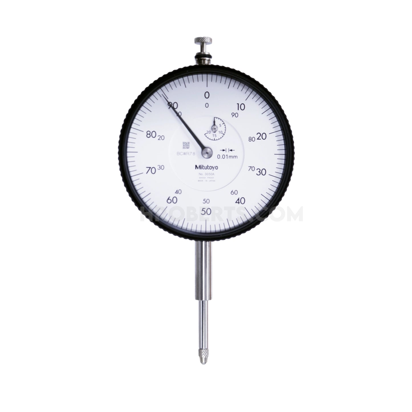Mitutoyo 3050A Dial Indicator, Graduation 0.01mm, Range 20mm, Scale 0-100, Bezel Diameter 78mm