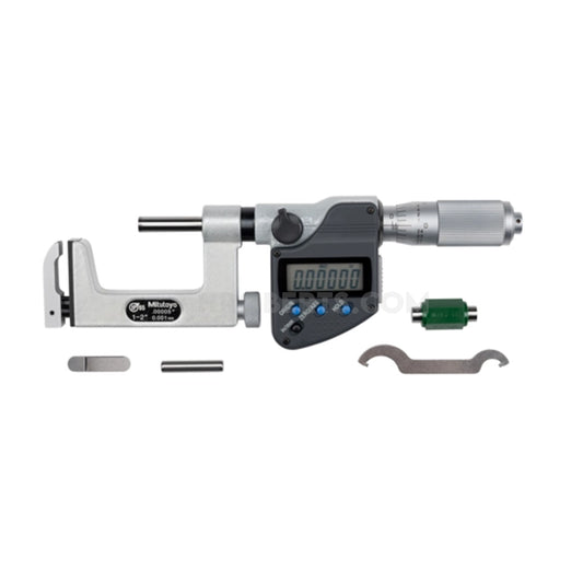 Mitutoyo 317-352-30 Digital Uni-Mike Interchangeable Anvil Micrometer, Range 1-2" / 25.4-50.8mm, Resolution 0.00005" / 0.001mm, IP65 with SPC Data Output