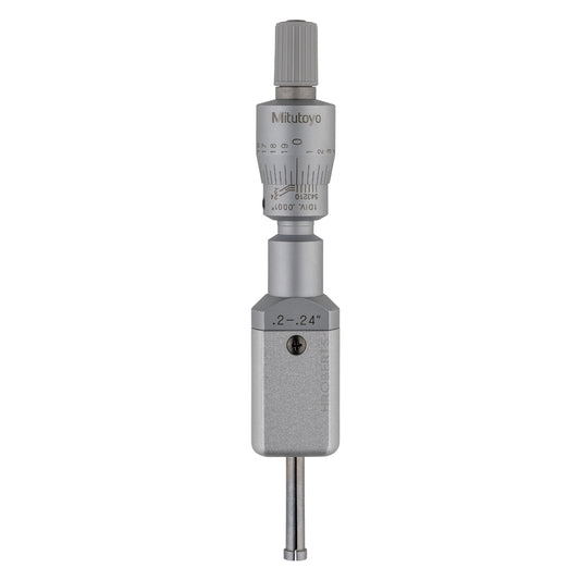 Mitutoyo 368-025 Holtest Bore Micrometer, 2-Point Contact, Range 0.2-0.24", Graduation 0.0001"