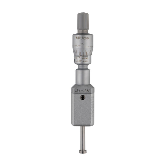 Mitutoyo 368-026 Holtest Bore Micrometer, 2-Point Contact, Range 0.24-0.28", Graduation 0.0001"