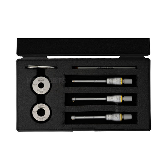 Mitutoyo 368-916 Holtest Bore Micrometer Set, 3-Point Contact, Range 0.275-0.5", Graduation 0.0001", Supplied with Setting Rings