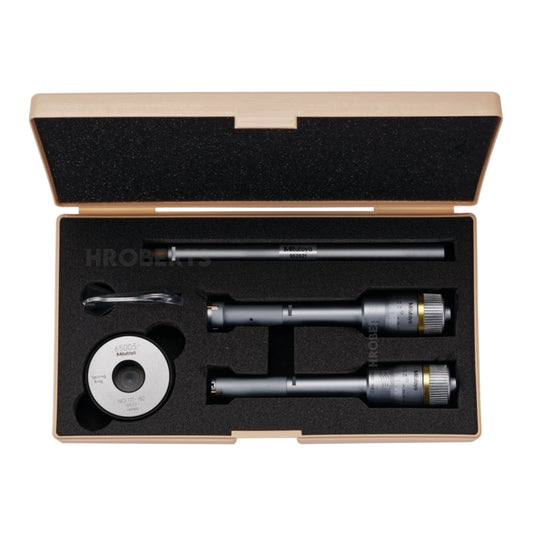 Mitutoyo 368-917 Holtest Bore Micrometer Set, 3-Point Contact, Range 0.5-0.8", Graduation 0.0002", Supplied with Setting Ring