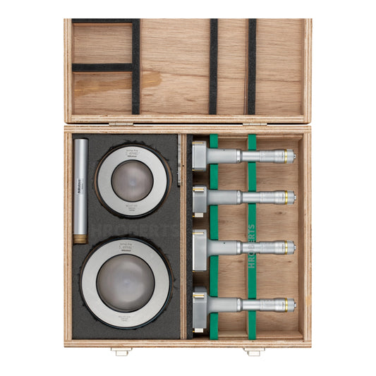 Mitutoyo 368-919 Holtest Bore Micrometer Set, 3-Point Contact, Range 2-4", Graduation 0.0002", Supplied with Setting Rings